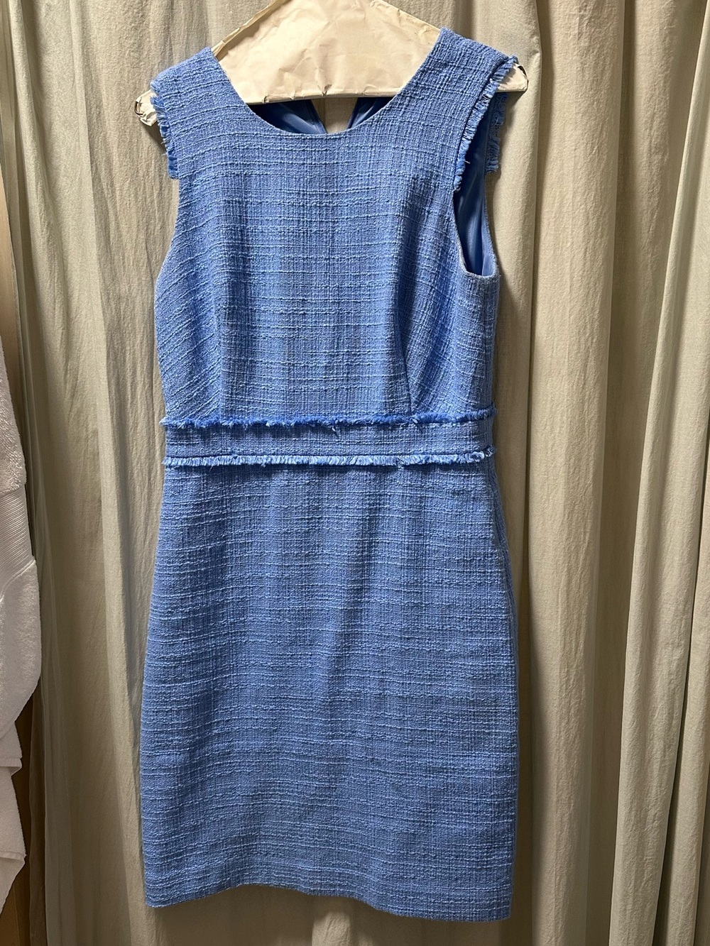 J. Crew Light Blue Sleeveless Tweed Dress
